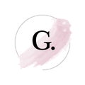 Pink V Brush Stroke Letter Logo Design. Pink Paint Logo Leters Icon with Elegant Circle Vector Design. Royalty Free Stock Photo